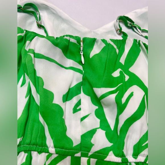 Lilly Pulitzer Size XS Palm Print Back Zip Silk Slip Maxi Jumpsuit Romper - Picture 5 of 7